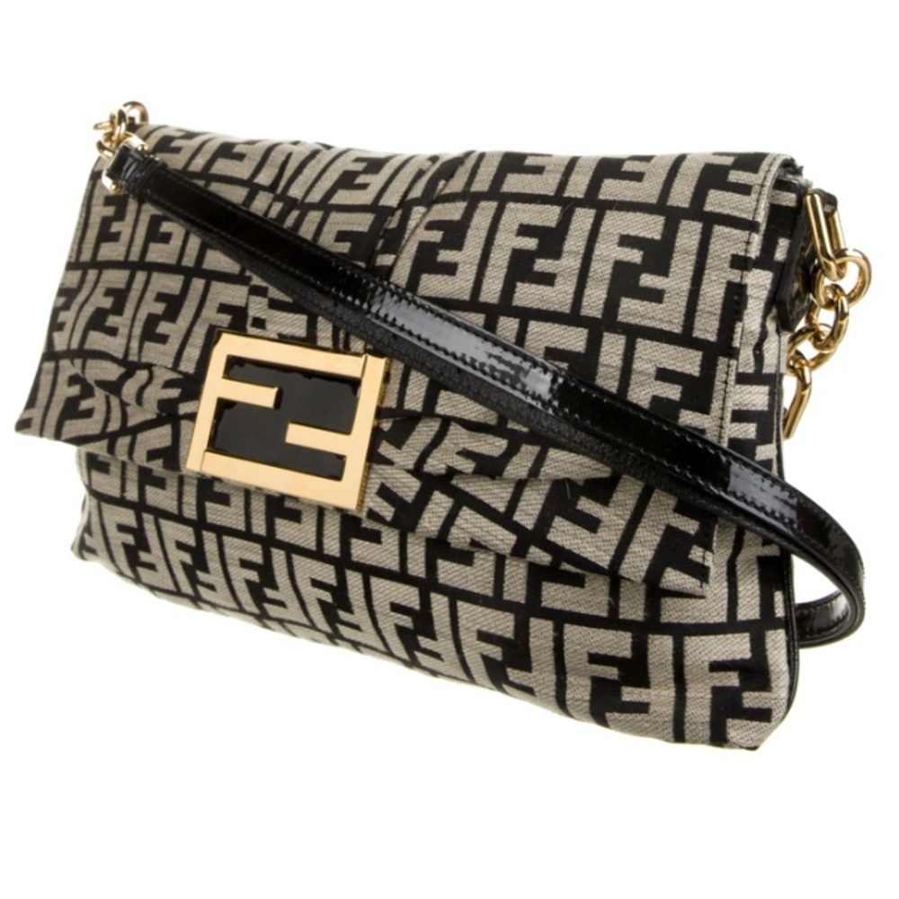FENDI
Leather-Trimmed Zucca Mia Bag